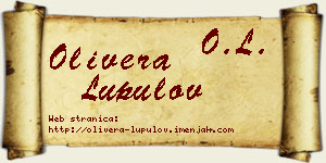 Olivera Lupulov vizit kartica